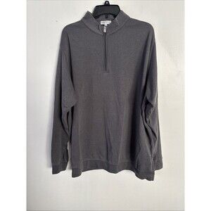 Peter Millar Men's Light Grey Interlock Quarter-Zip  Sz XXL  Modal/cotton